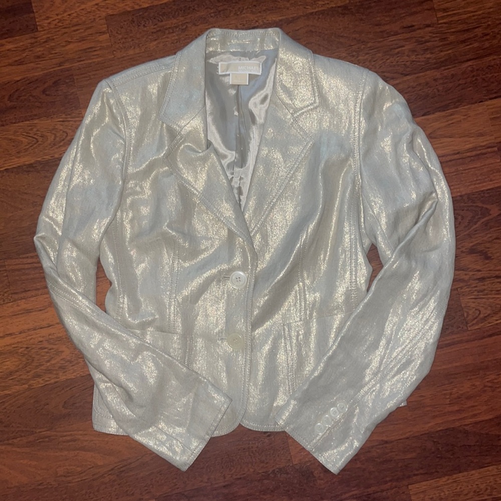 Michael Kors gold metallic blazer